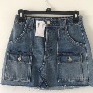Re/Done Originals NWT Womens Blue Denim Levi’s The Cargo Mini Skirt Size 26